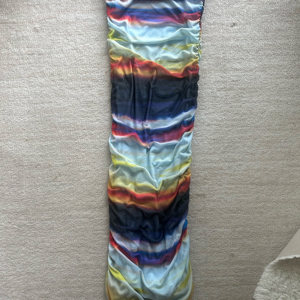 Multicolor Striped Midi Dress